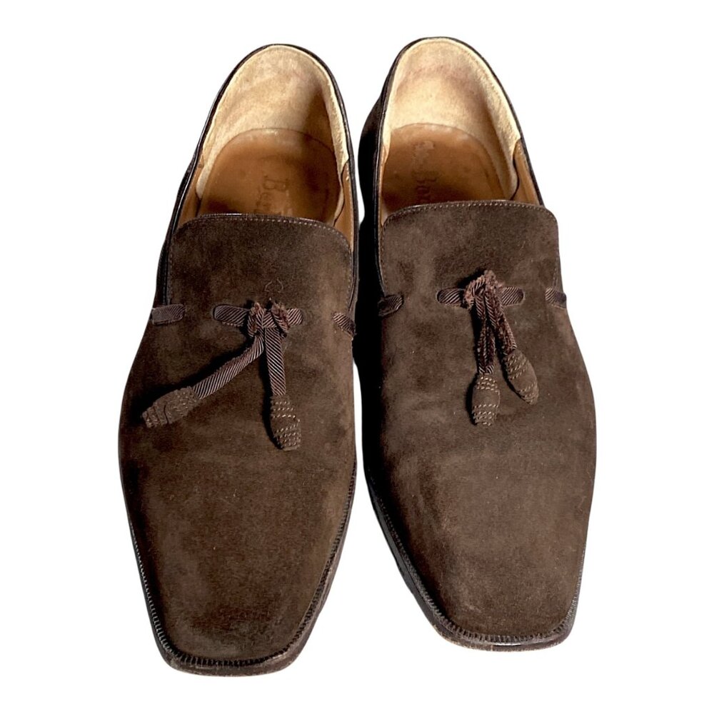 Berluti Shoes Mens US 9.5 UK 8.5 Brown Suede Loafer Silk Tassel Europe Elegant